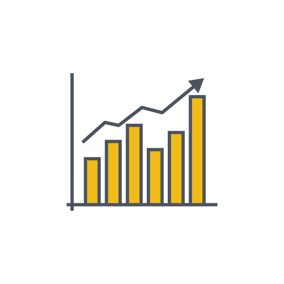 business graph icon showing growth vector