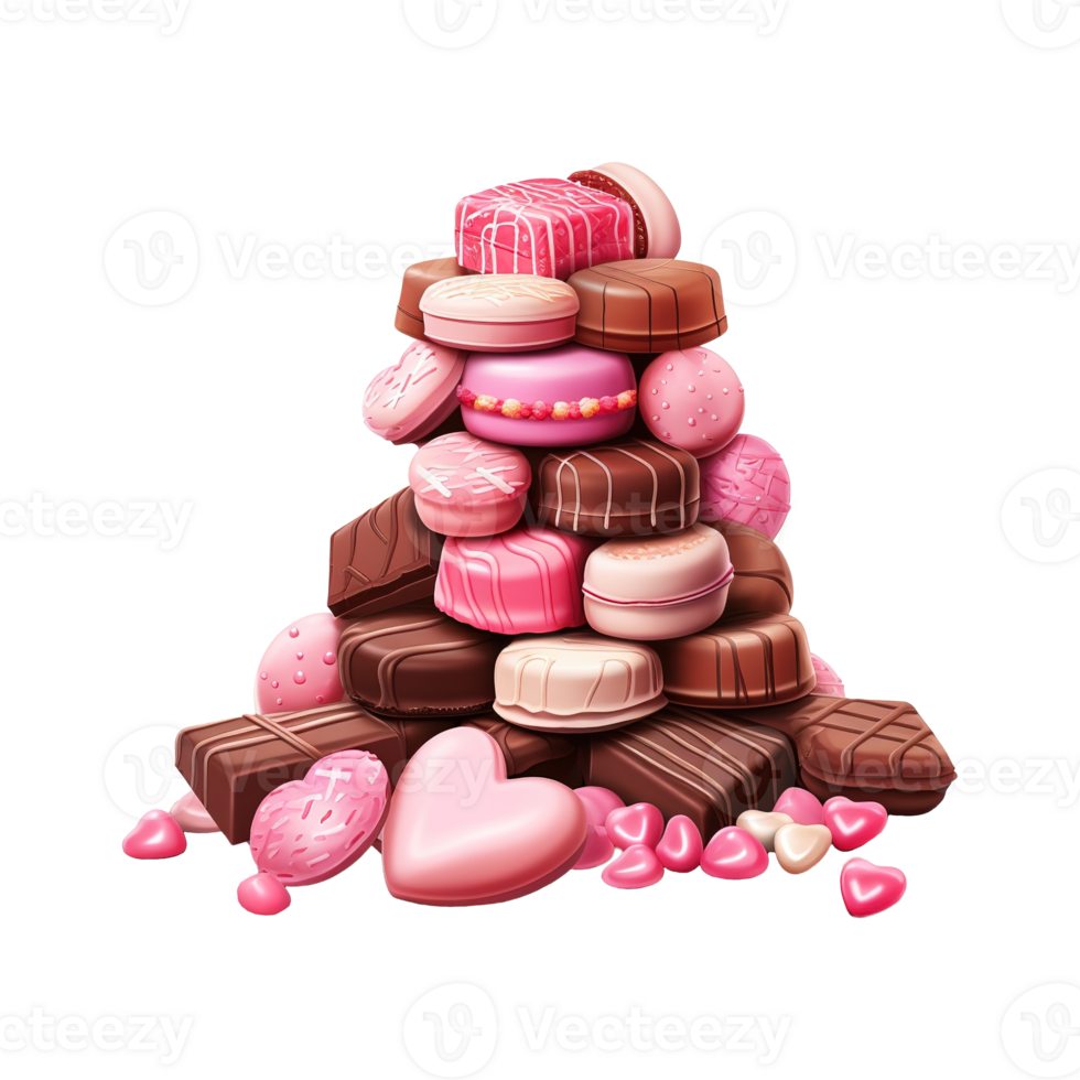 AI generated Pile of chocolates and candies. AI generated image png