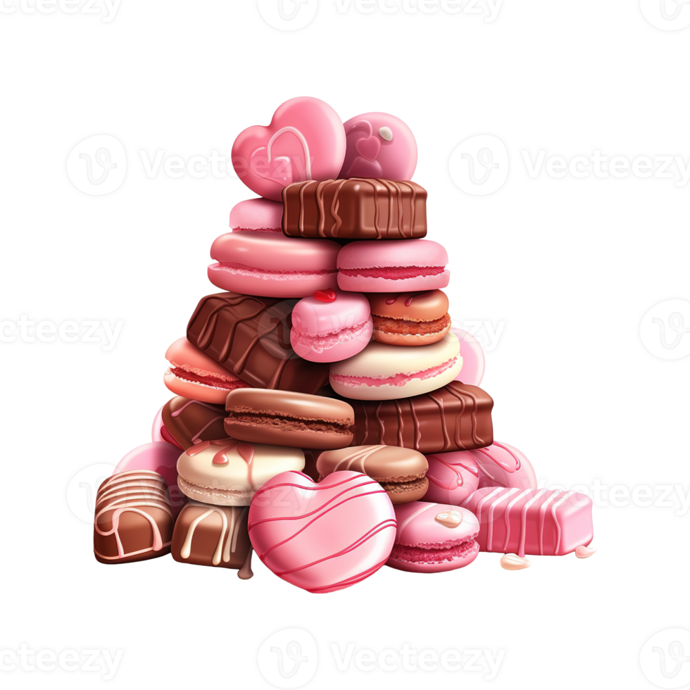 AI generated Pile of chocolates and candies. AI generated image png
