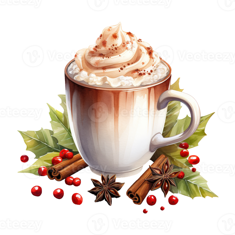 AI generated cup of hot chocolate. AI generated image png