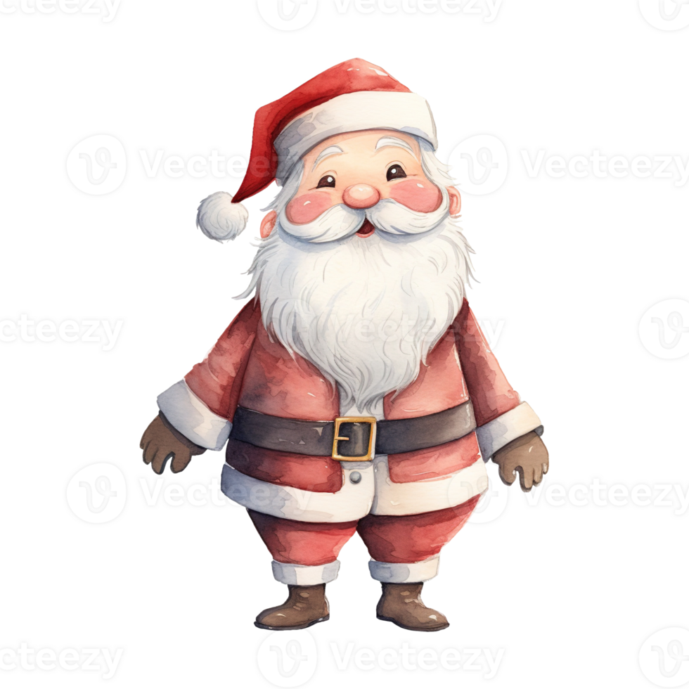 AI generated santa claus standing with a red hat. AI generated image png