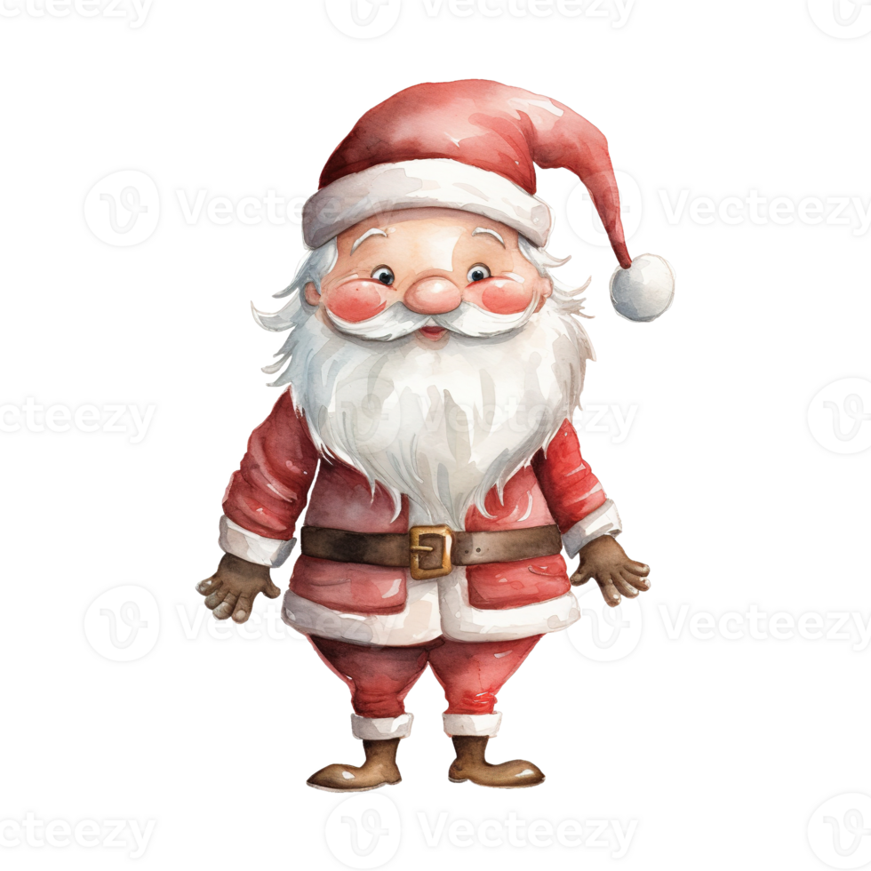 AI generated santa claus standing with a red hat. AI generated image png