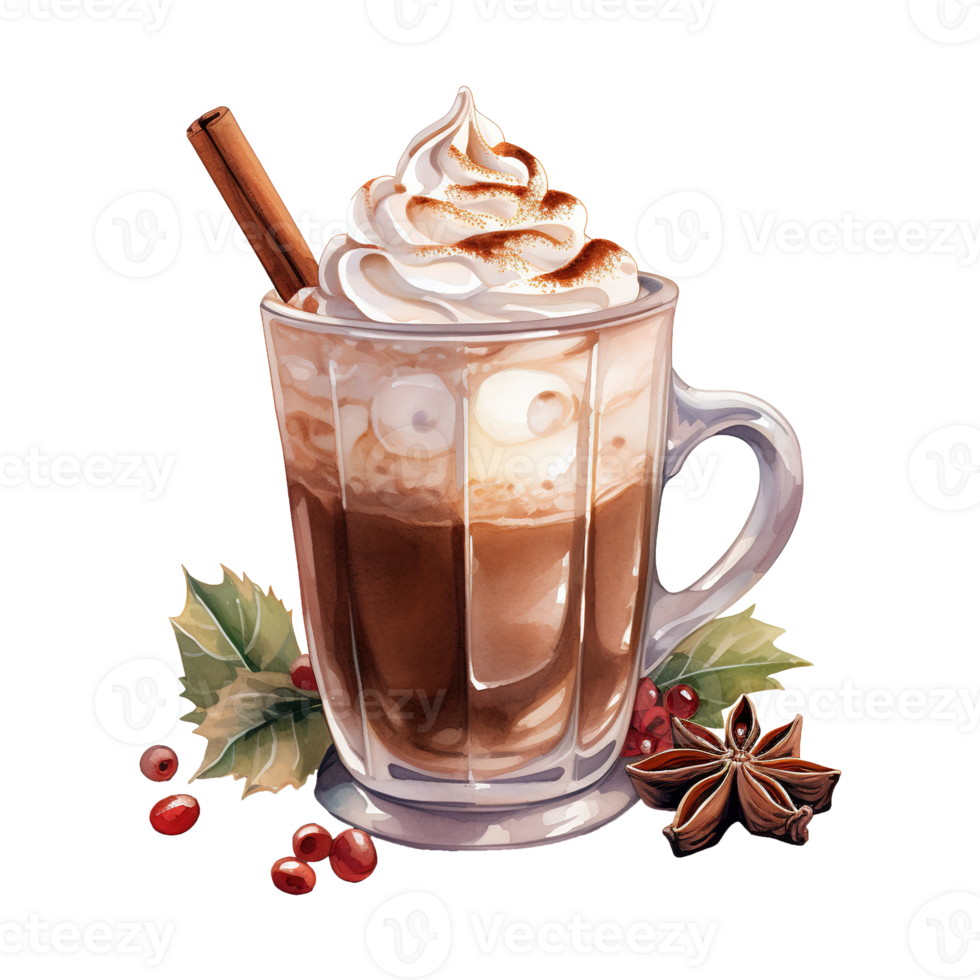 AI generated cup of hot chocolate. AI generated image png