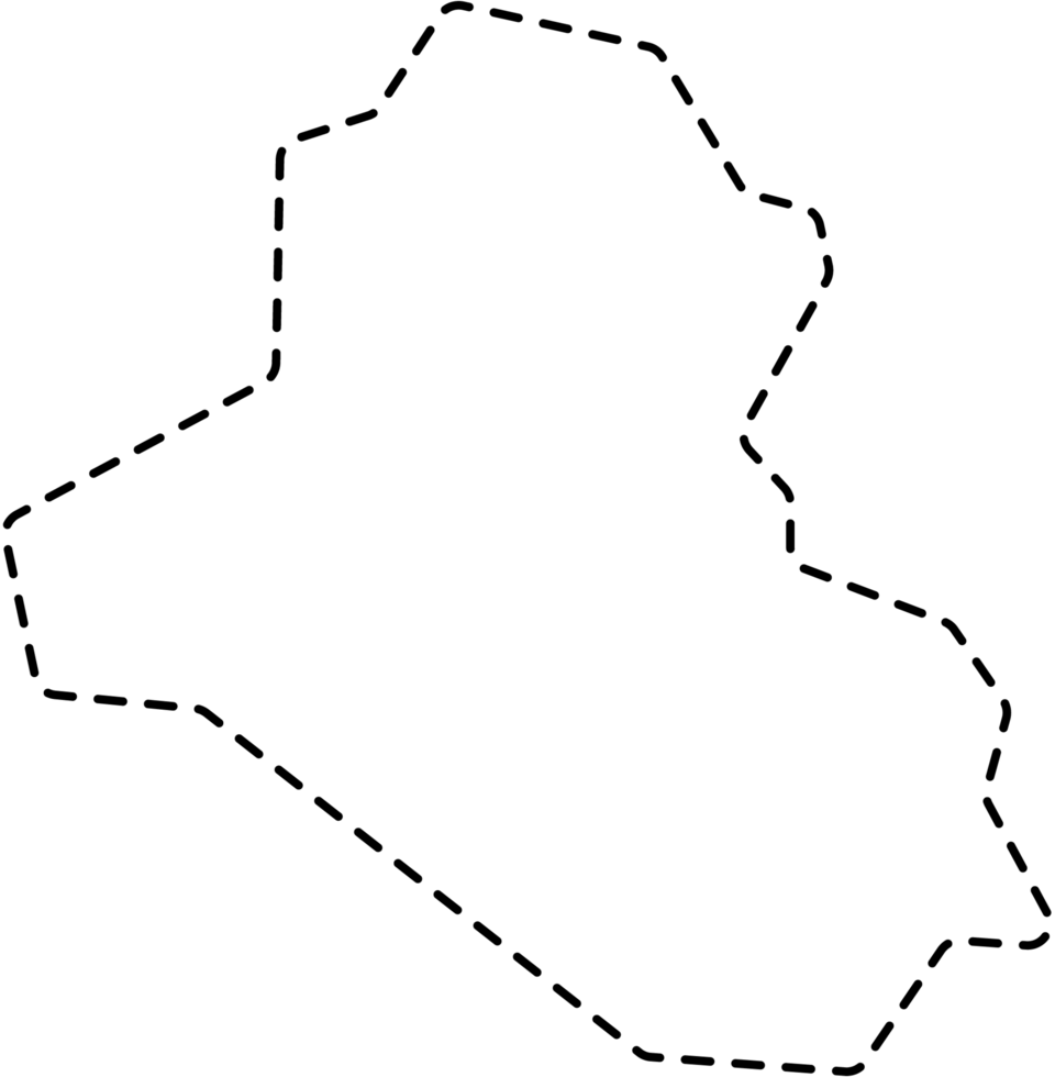 dash line drawing of iraq map. png