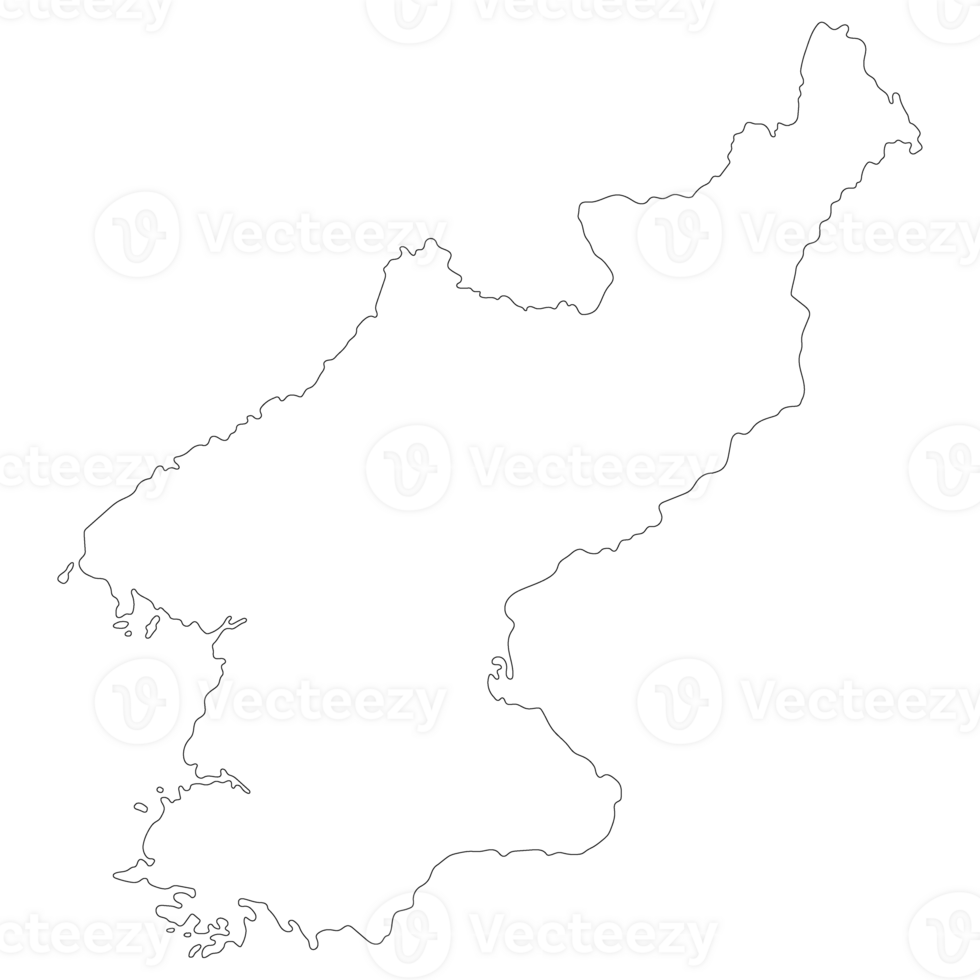 North Korea map. Map of North Korea in white color png