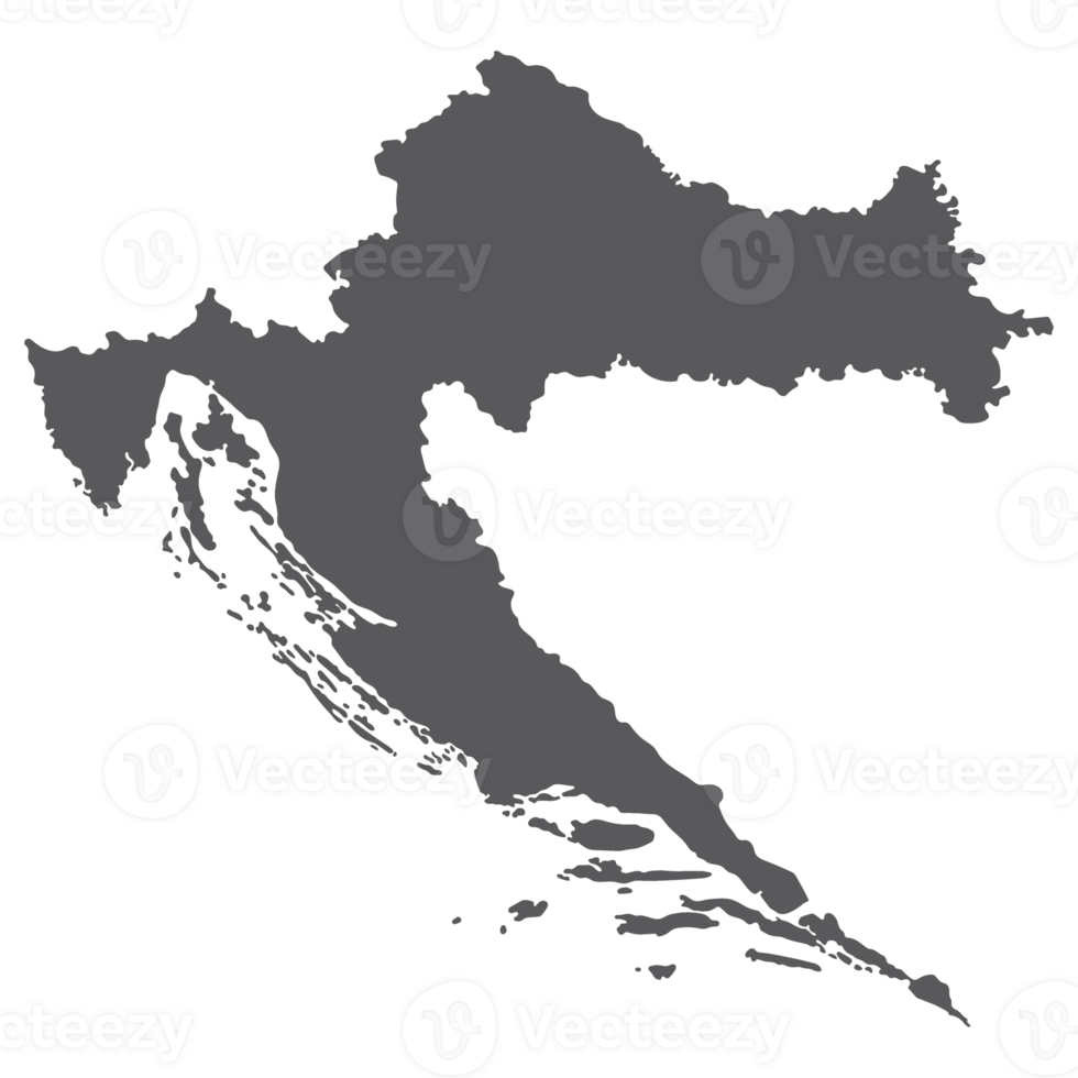 Croatia map. Map of Croatia in grey color png