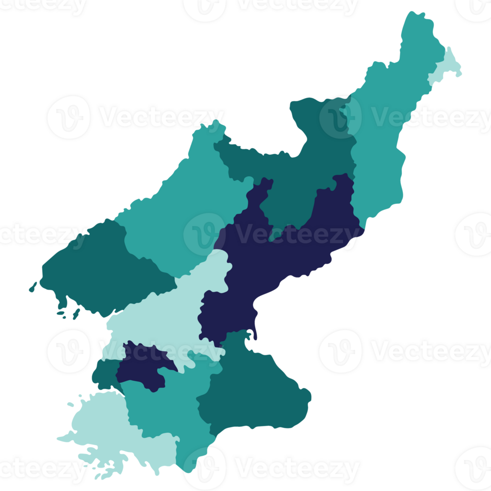 North Korea map. Map of North Korea in administrative provinces png