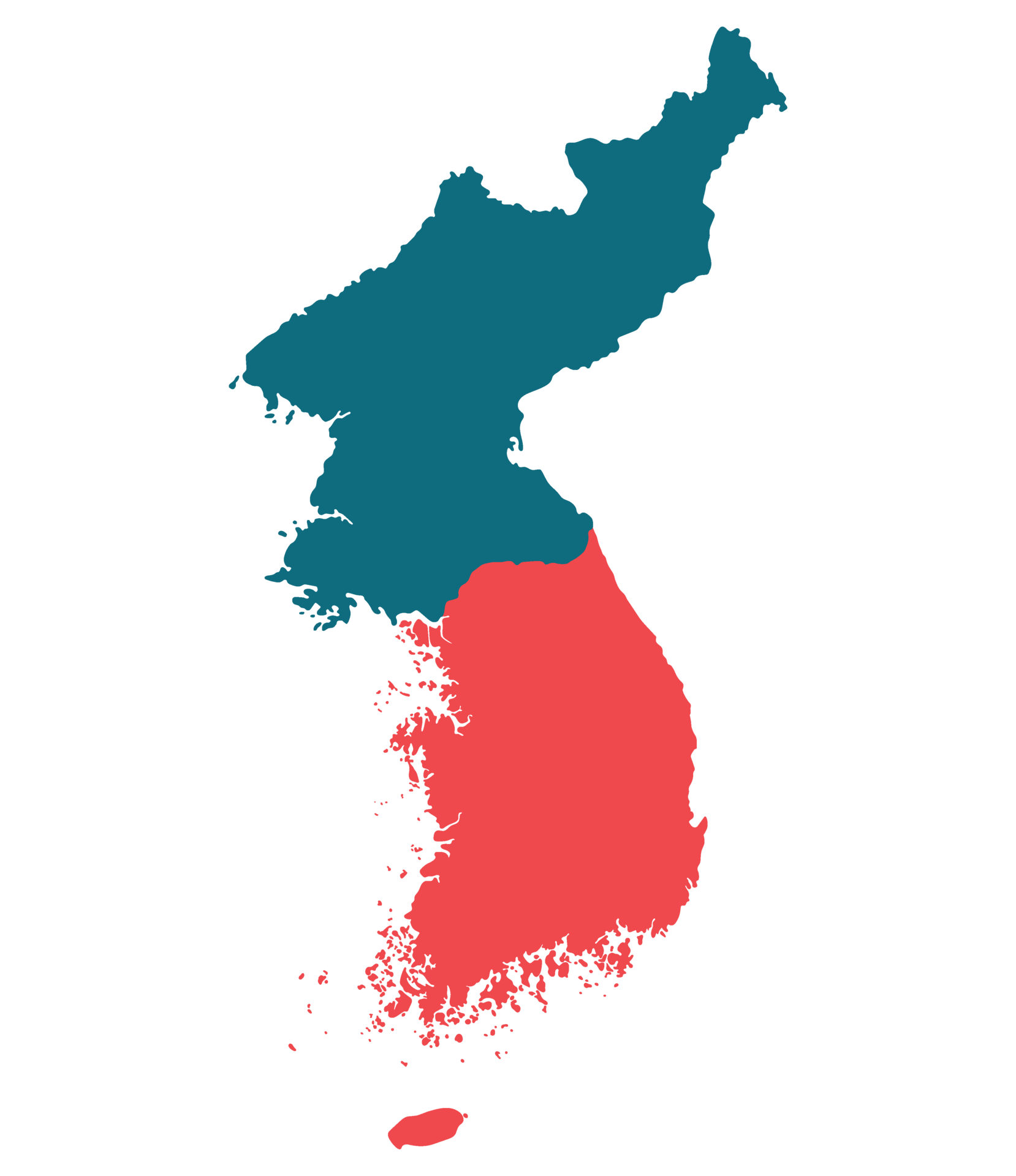 North Korea and South Korea map. Map of Korea. 36283214 PNG