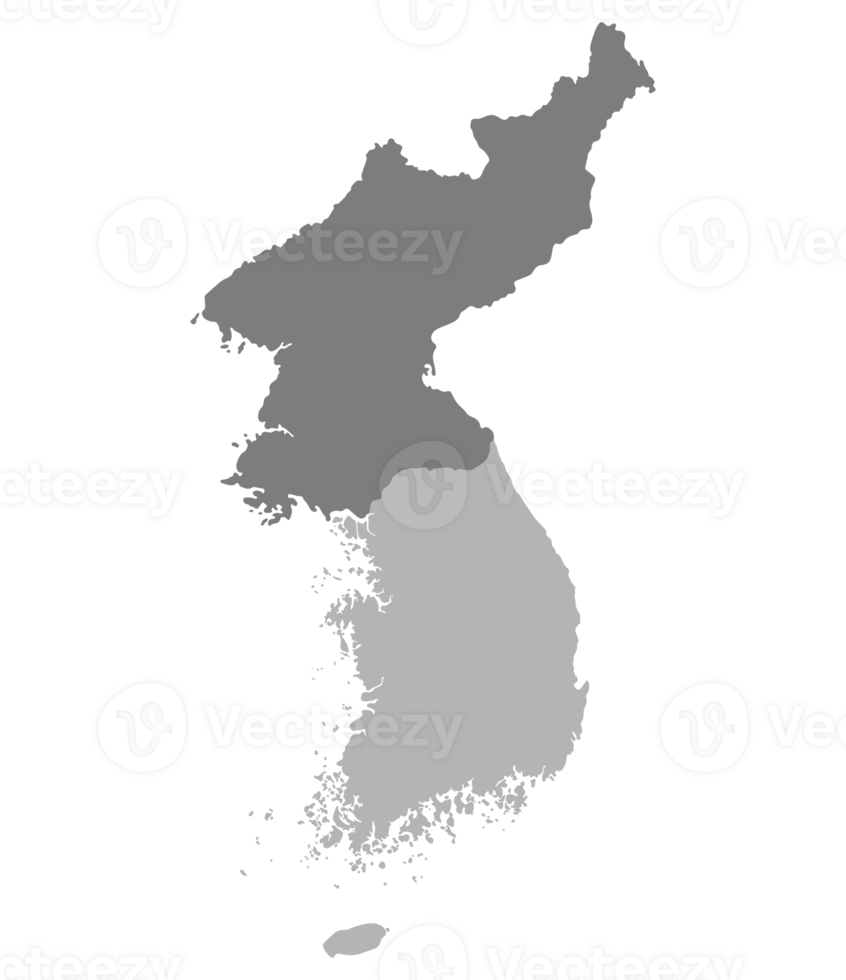 North Korea and South Korea map. Map of Korea. 36283223 PNG
