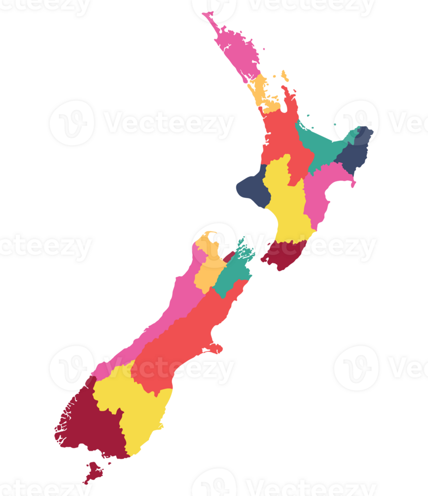 nieuw Zeeland kaart. kaart van nieuw Zeeland in administratief provincies png