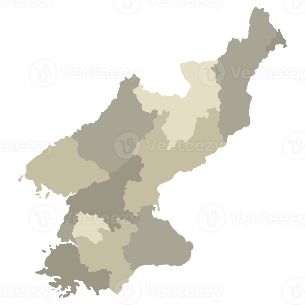 North Korea map. Map of North Korea in administrative provinces png