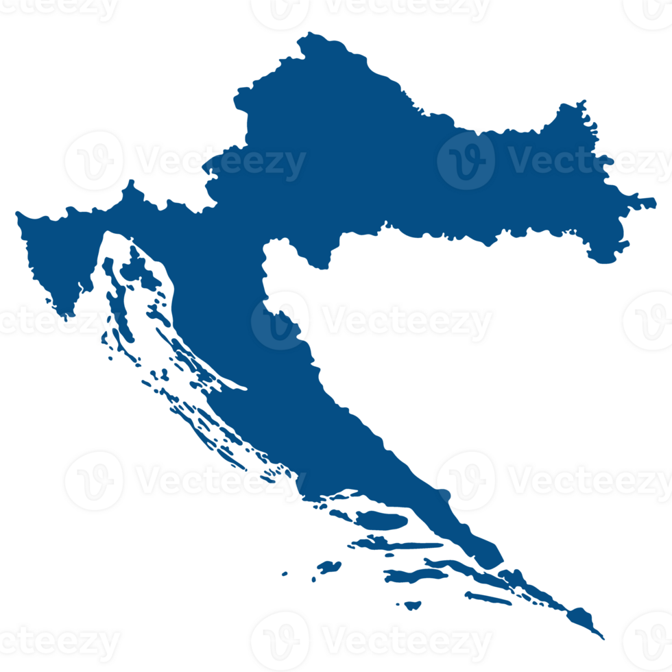 Croatia map. Map of Croatia in blue color png