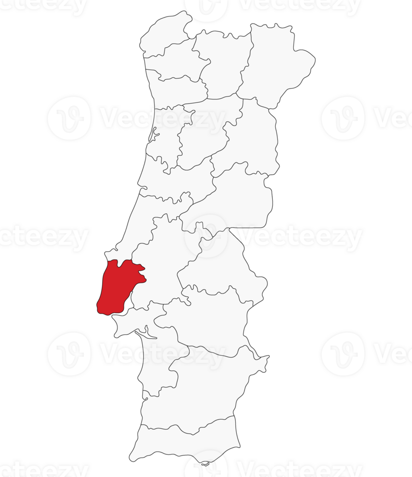 Portugal map with Lisbon a capital city. Map of Portugal with capital