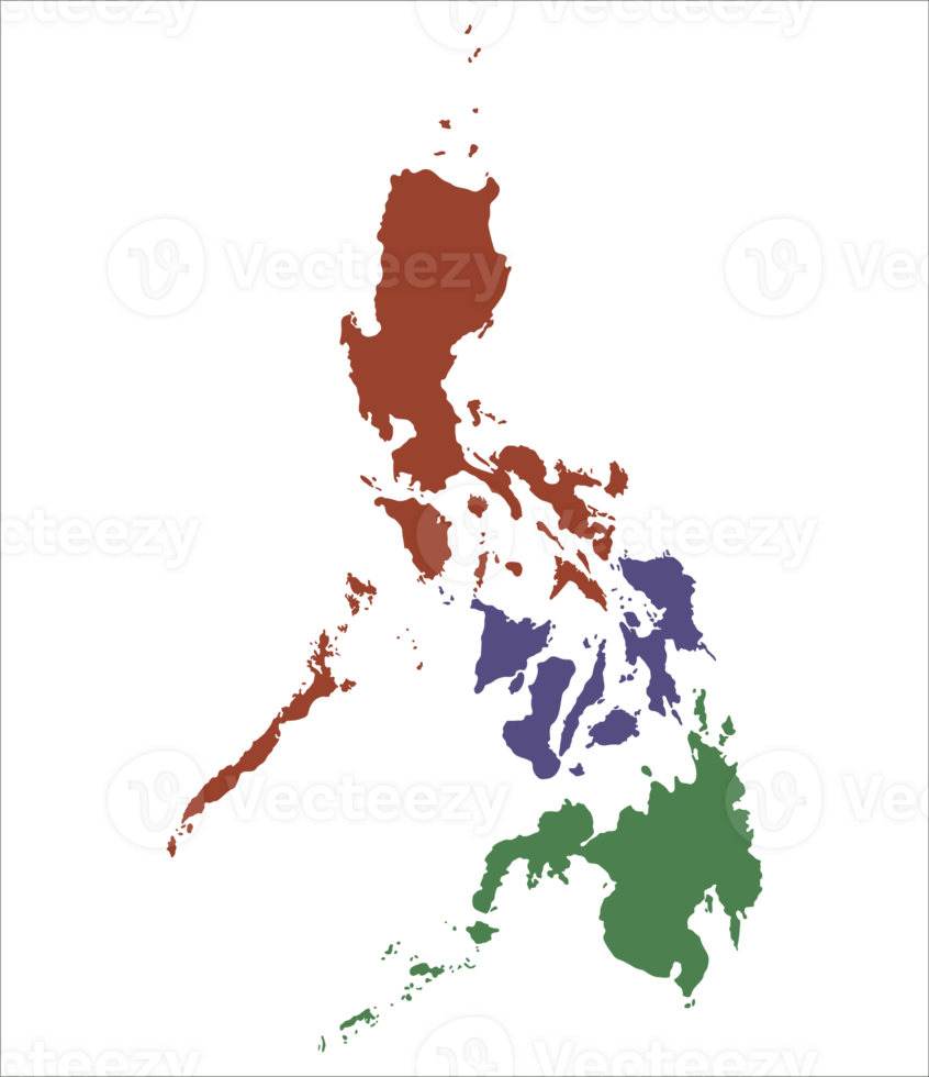 Philippines map. Map of Philippines in three mains regions png