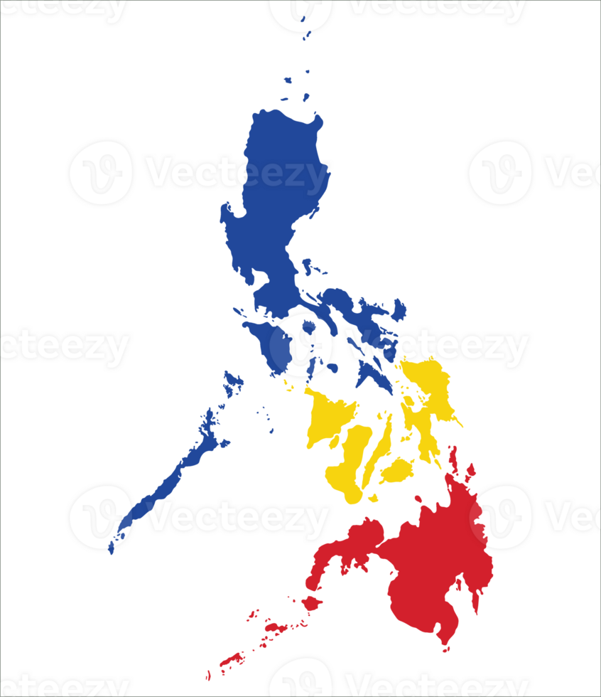 Philippines map. Map of Philippines in three mains regions png