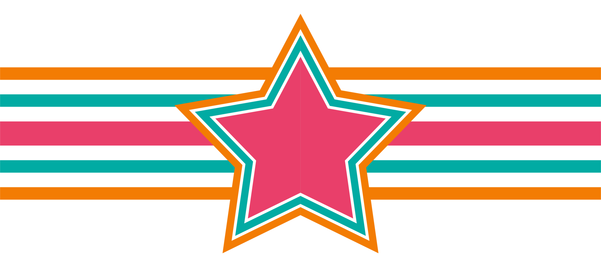 colorful outline star with stripes lines geometric design transparent png
