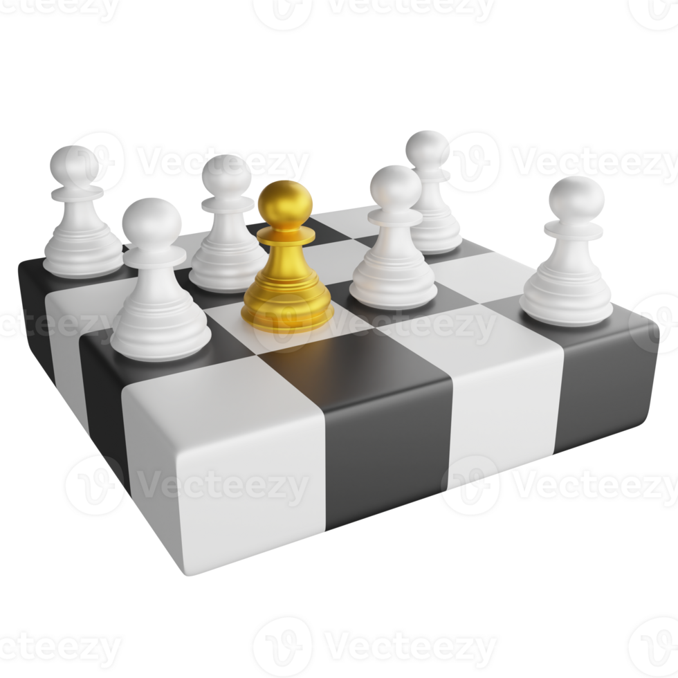 Chess clipart cartoon design icon isolated on transparent background, 3D render chess concept png