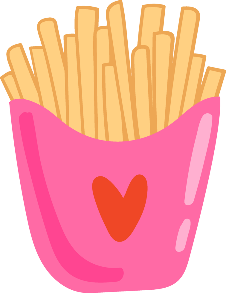 fritas Rosa francês fritas velozes Comida fofa fritas png