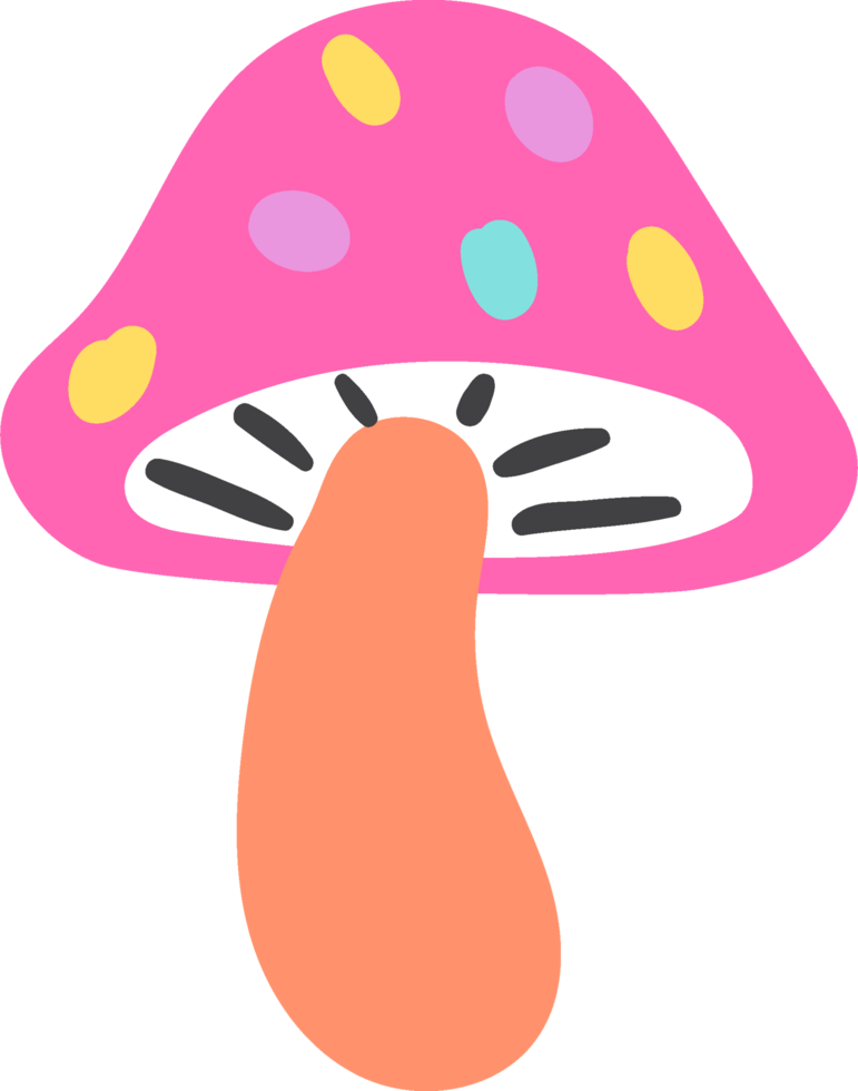 Pink Muhsroom Groovy Mushroom Retro Mushroom png