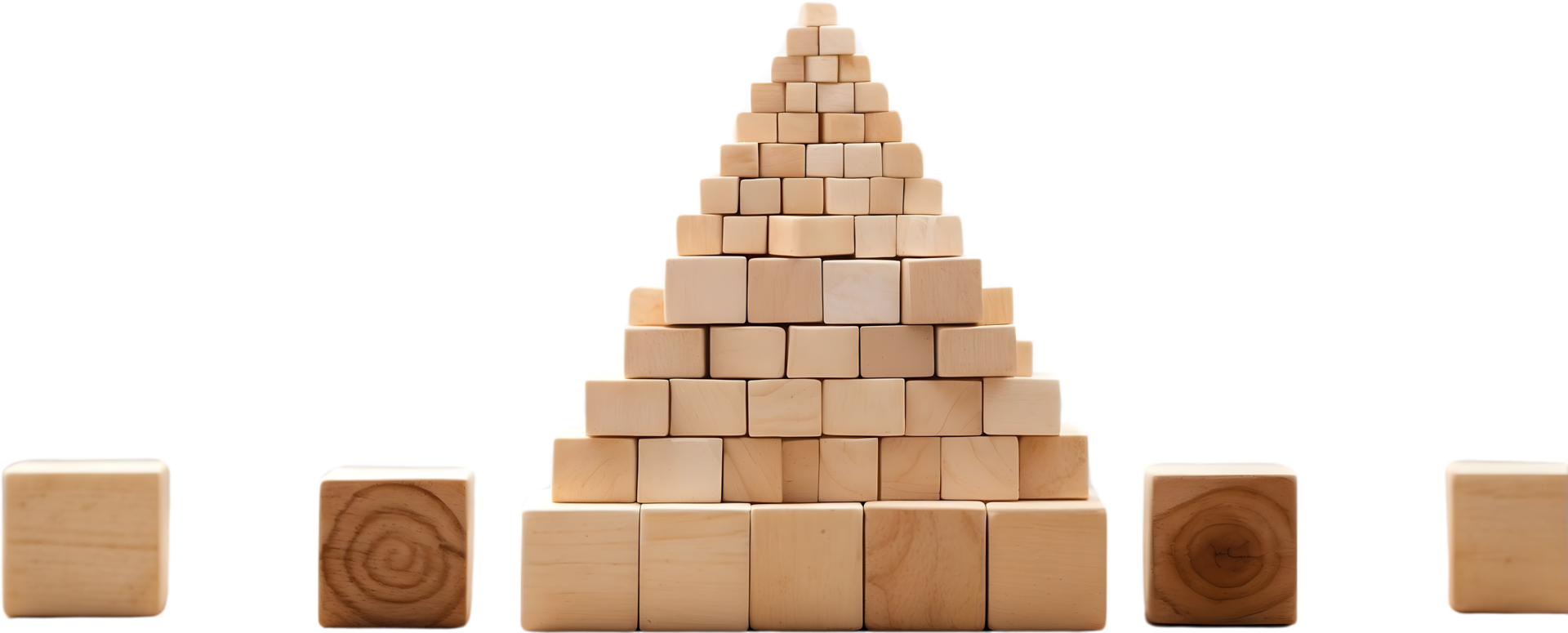 AI generated a pyramid made out of wooden blocks png