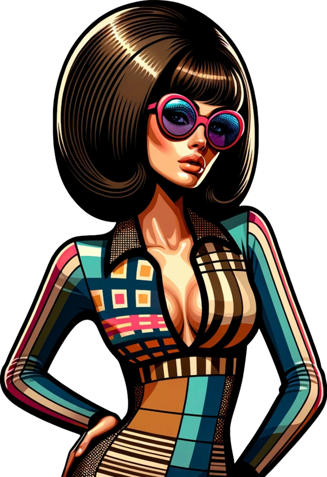 AI generated A modern pop girl in sunglasses looks seductive png