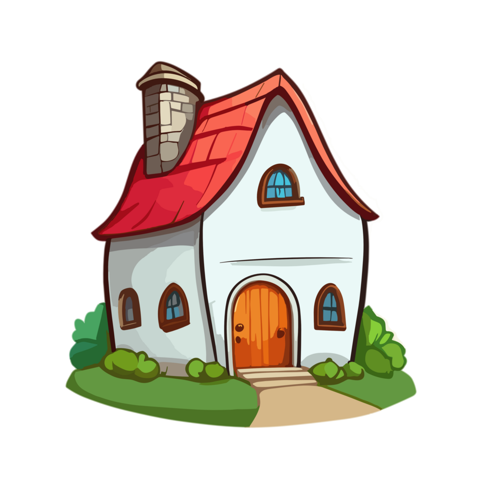 AI generated Traditional village house. village house illustration in PNG. Traditional house roof. farmhouse illustration. png