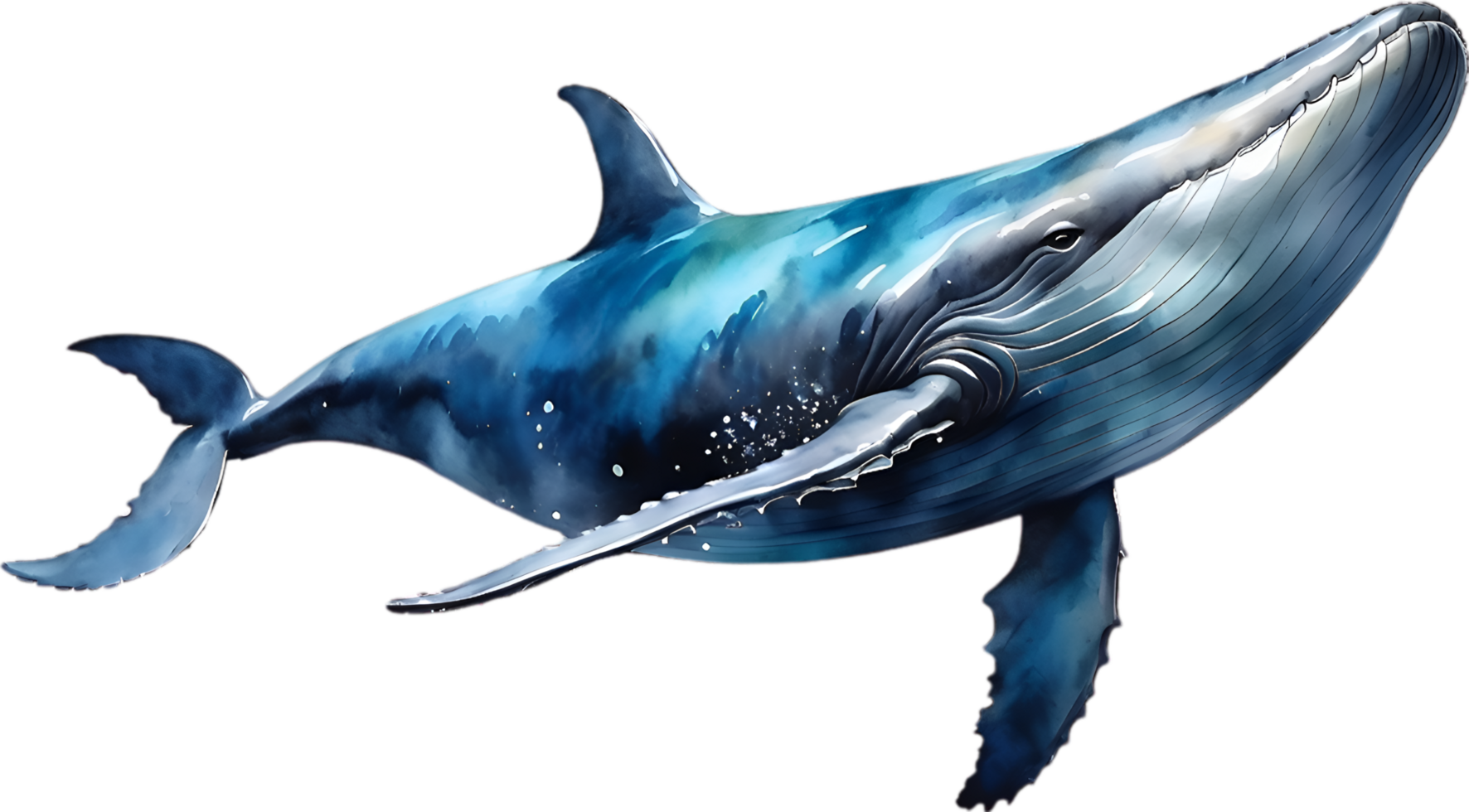 AI generated A whale soaring in the air. Ai-Generated png