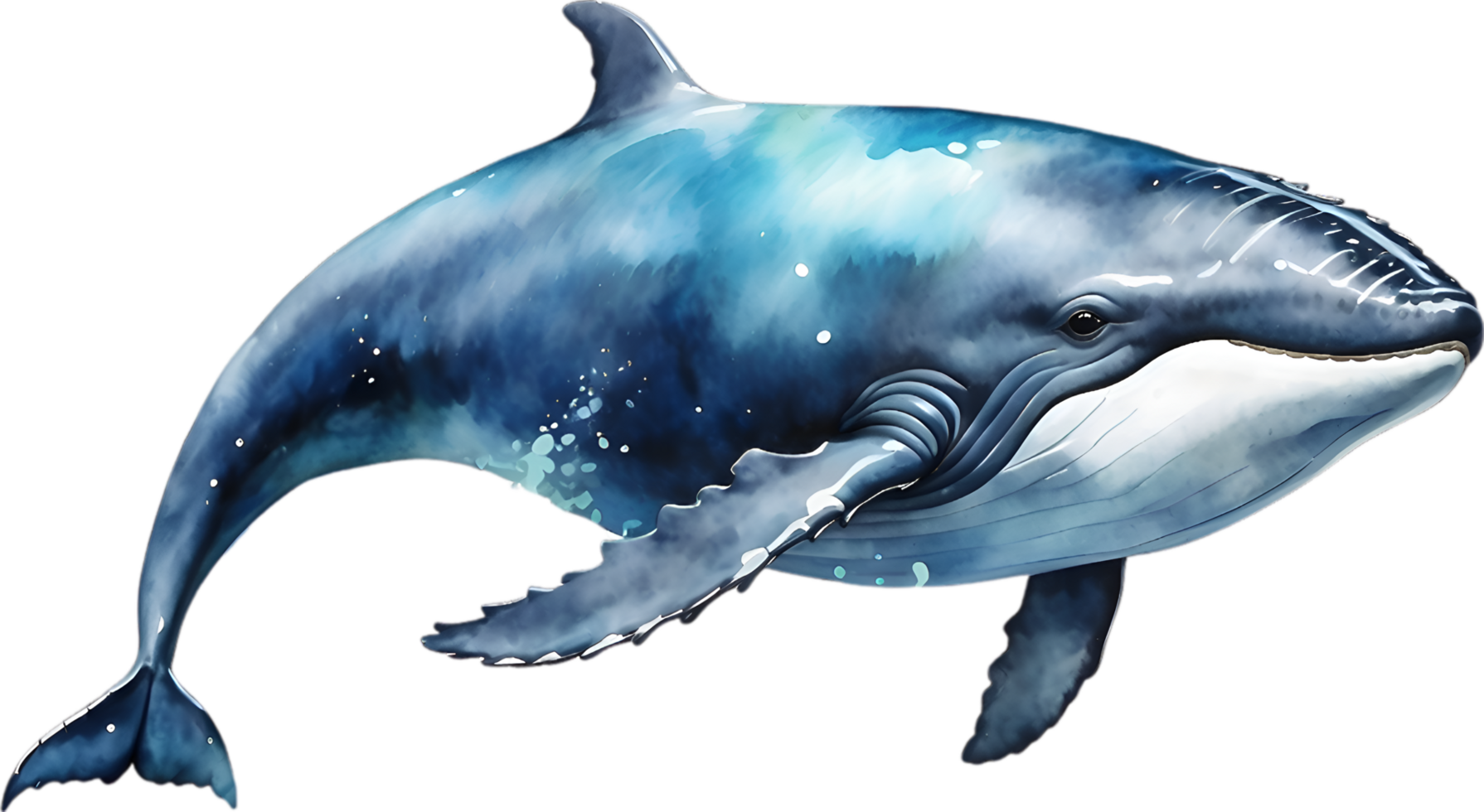 AI generated A whale soaring in the air. Ai-Generated png