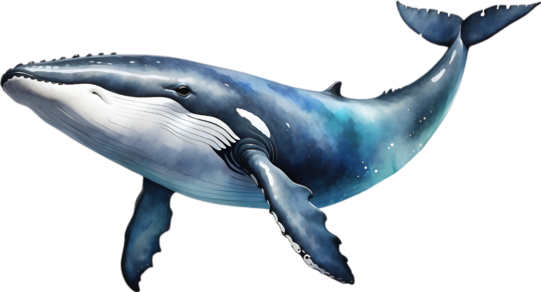 AI generated A whale soaring in the air. Ai-Generated png