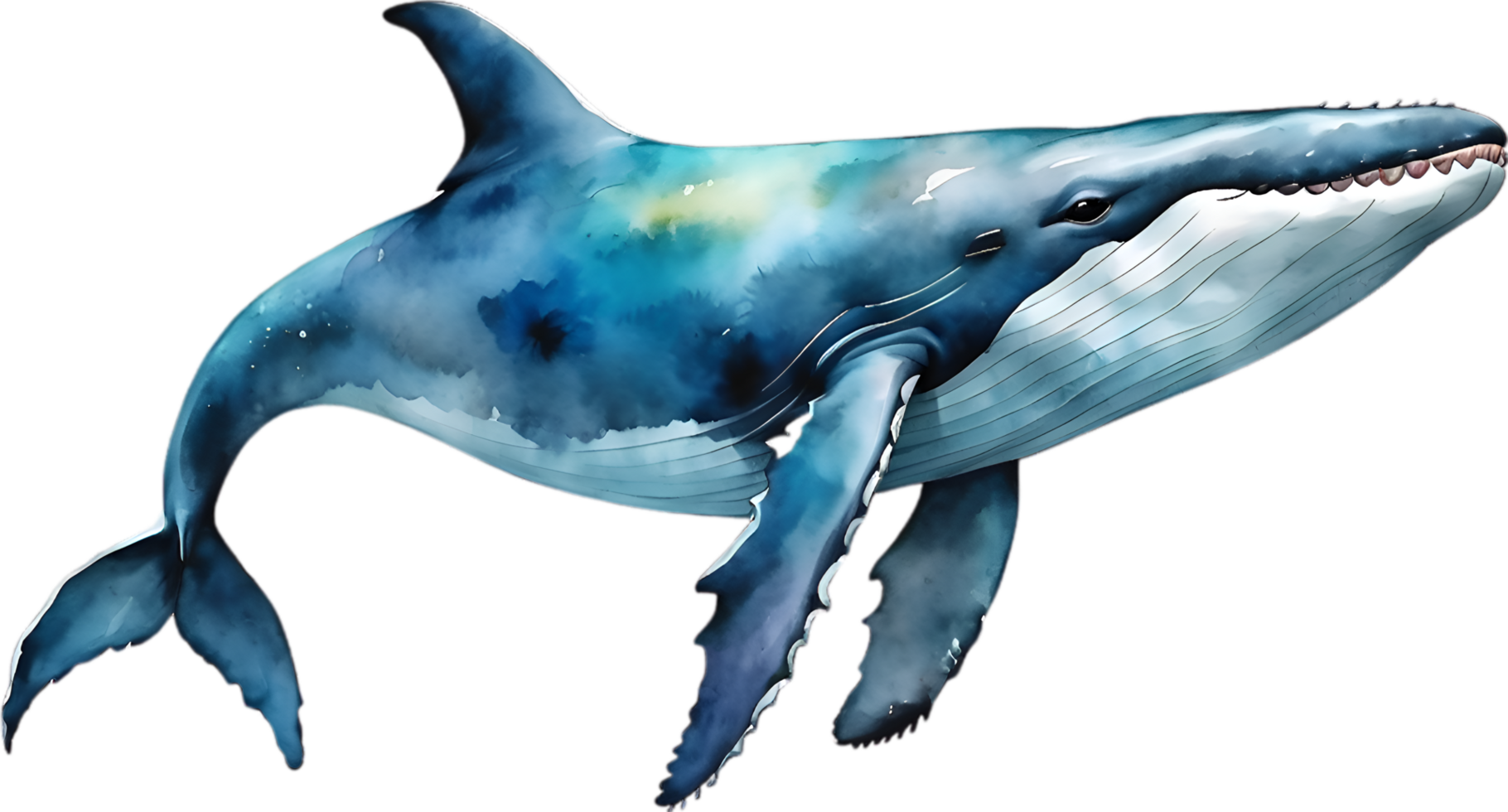 AI generated A whale soaring in the air. Ai-Generated png