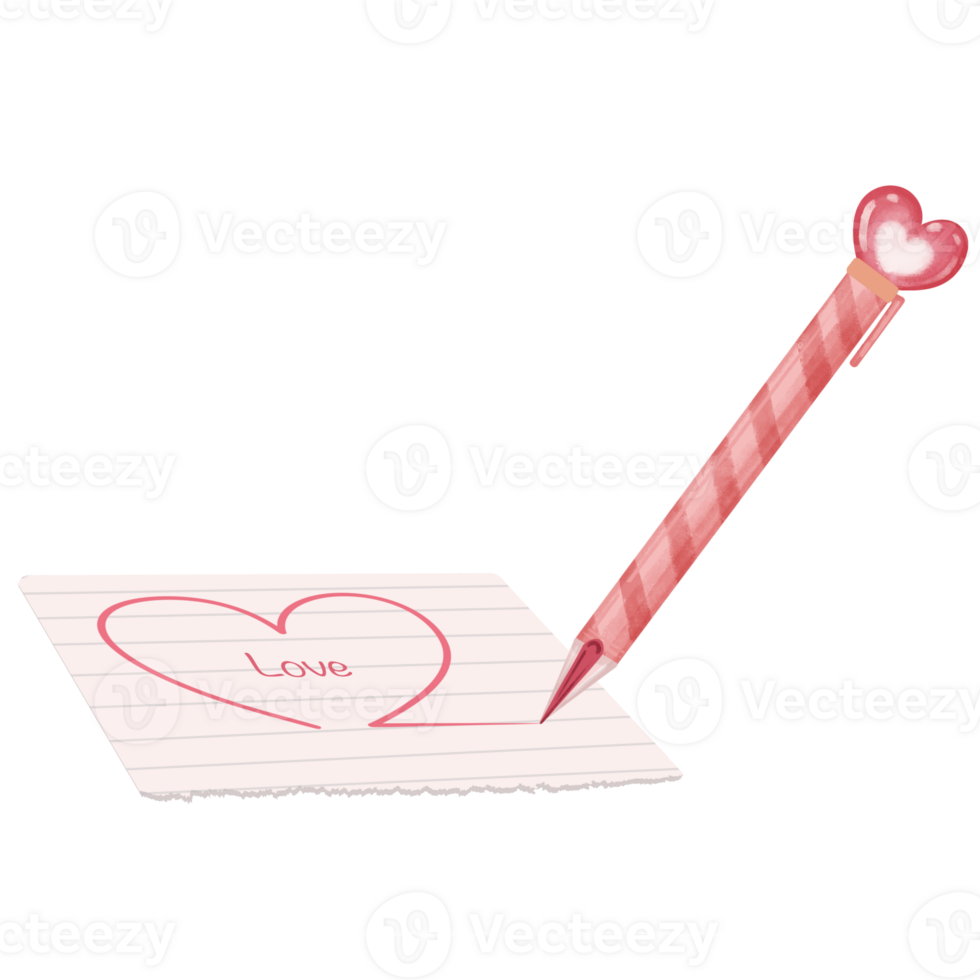 pink pencil drawing heart png