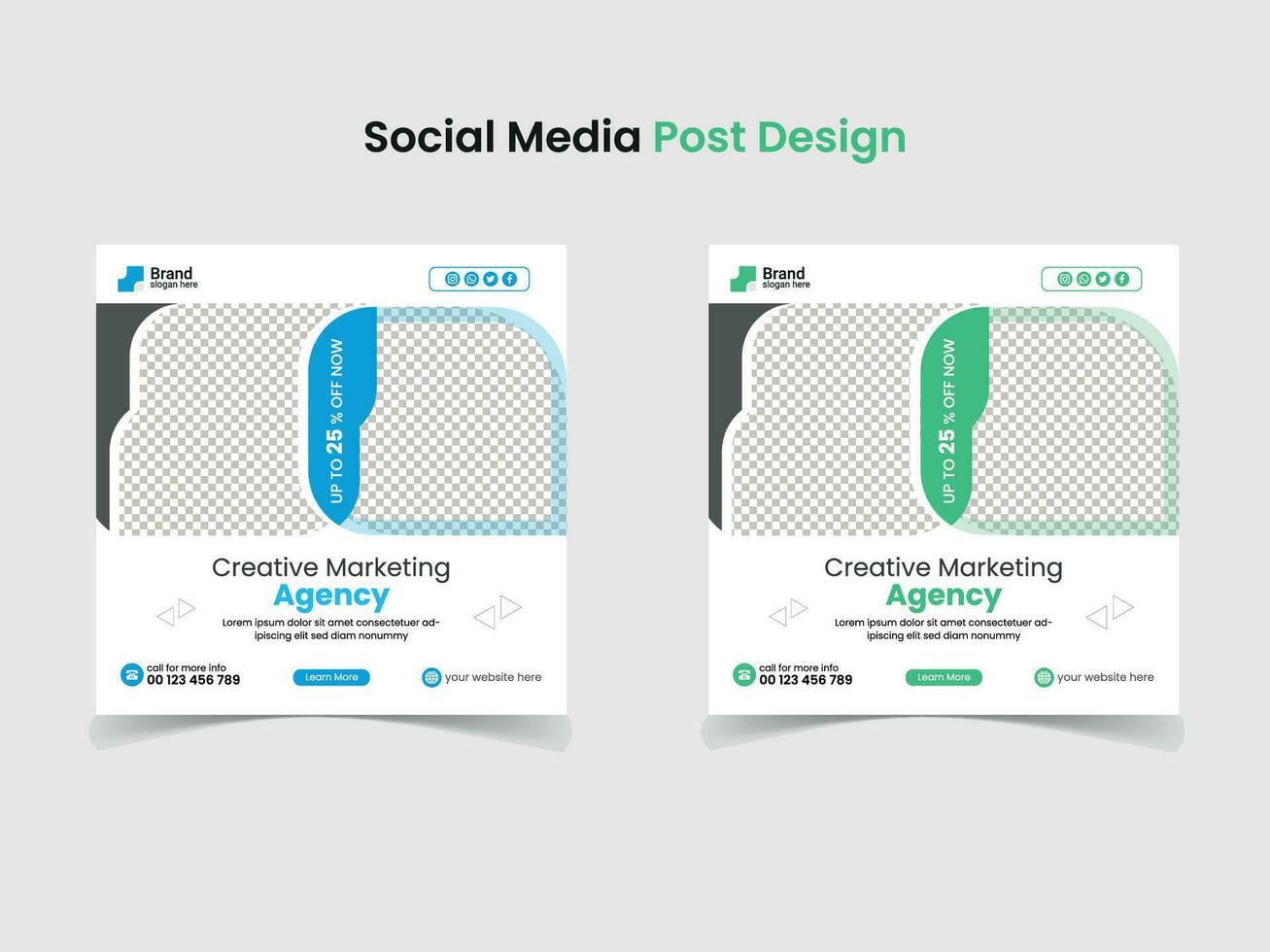 creativo márketing instagram enviar minimalista bandera vector
