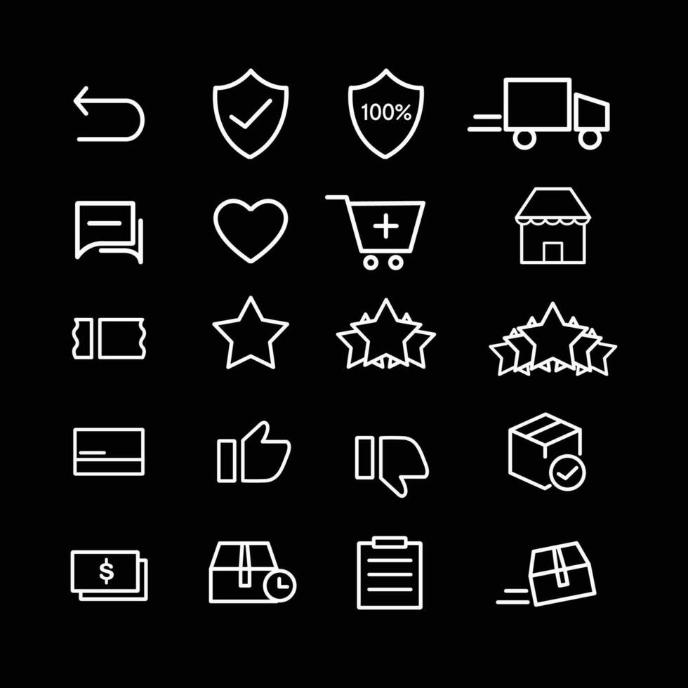 marketplace icon set, complete icon for online sales needs, icon for UI
