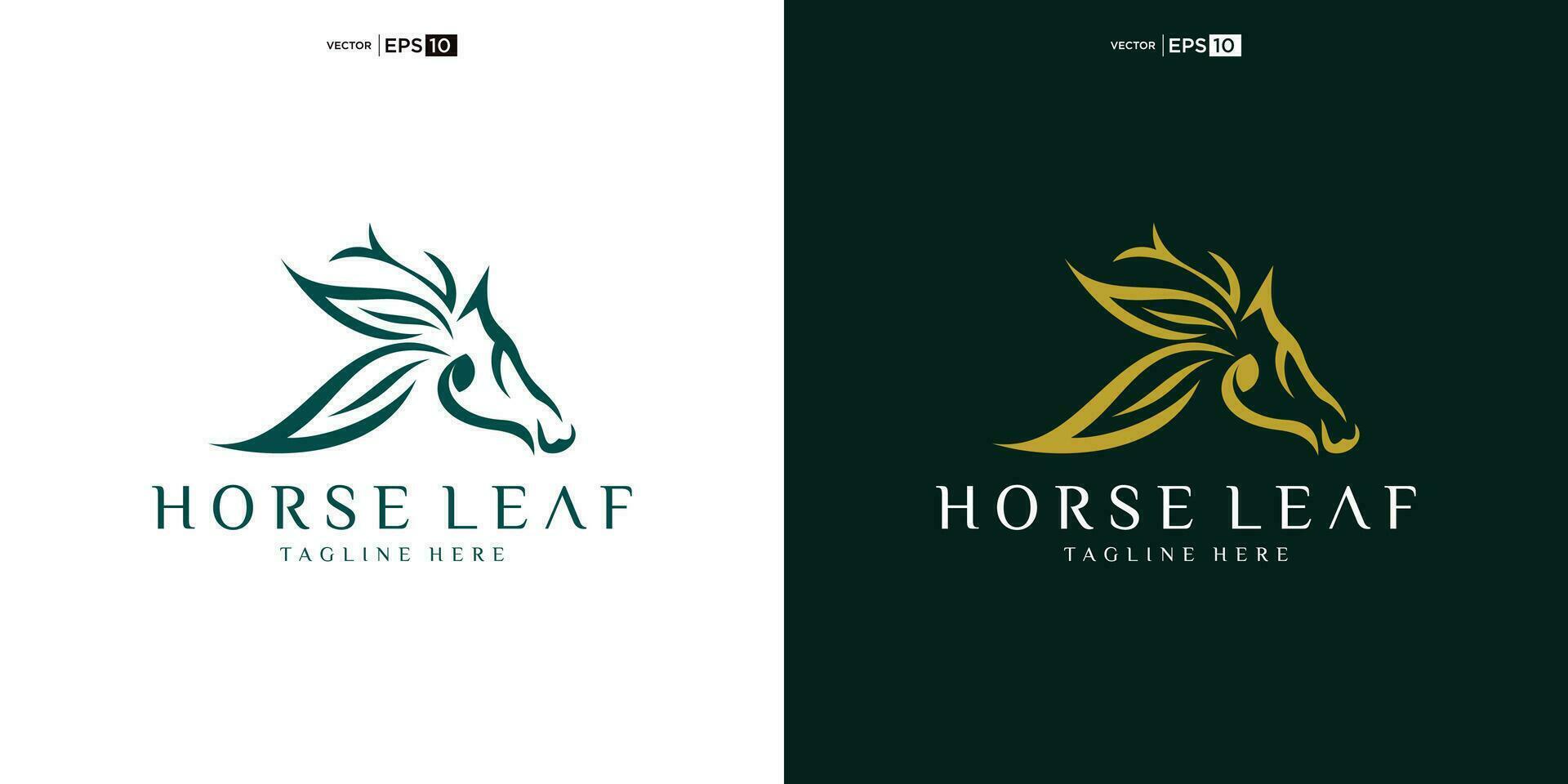 Horse Wildlife Animal Leaf Naturally Logo design vector