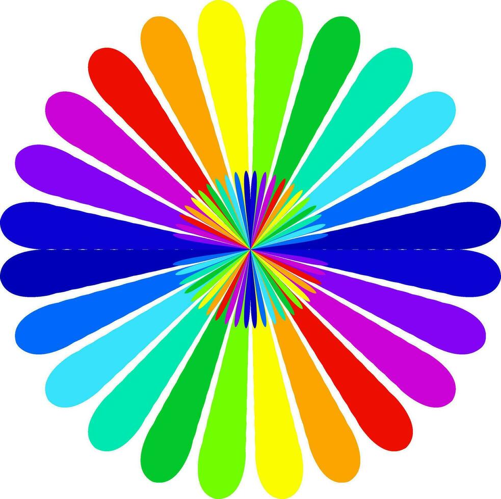 Rainbow spiral with very vivid colors. Fantasy whirlwind with primary colors vector