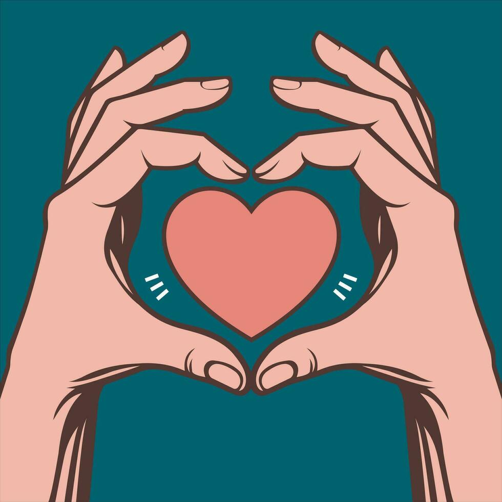 Hands Holding Heart vector