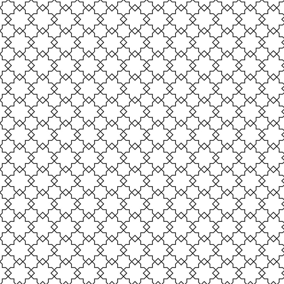Vector seamless pattern. Ornamental arabic seamless pattern vector image. A black and white Islamic geometric pattern
