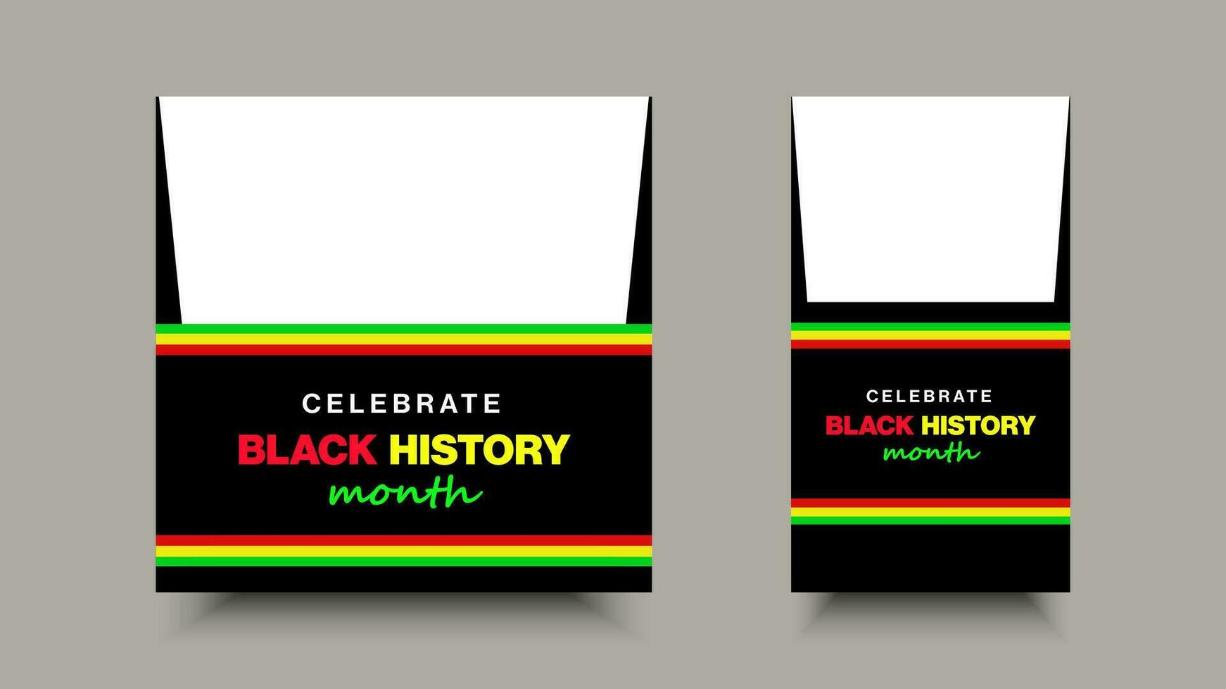 febrero es negro historia mes. africano americano historia, diseño para social medios de comunicación, fondo, bandera, póster vector