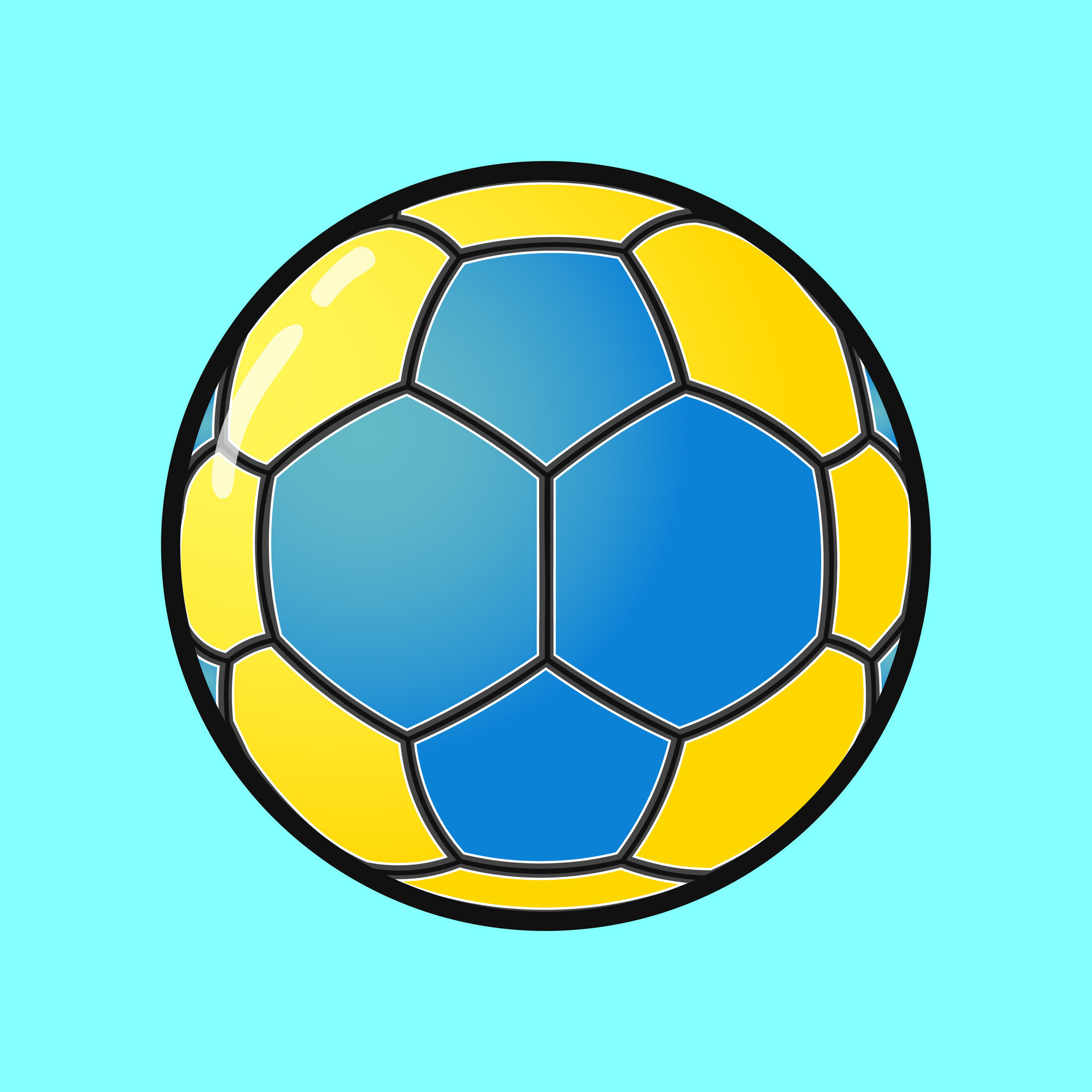 Cute funny Handball. Vector hand drawn cartoon kawaii character  illustration icon. Isolated on blue background. Handball ball character  concept 36284741 Vector Art at Vecteezy