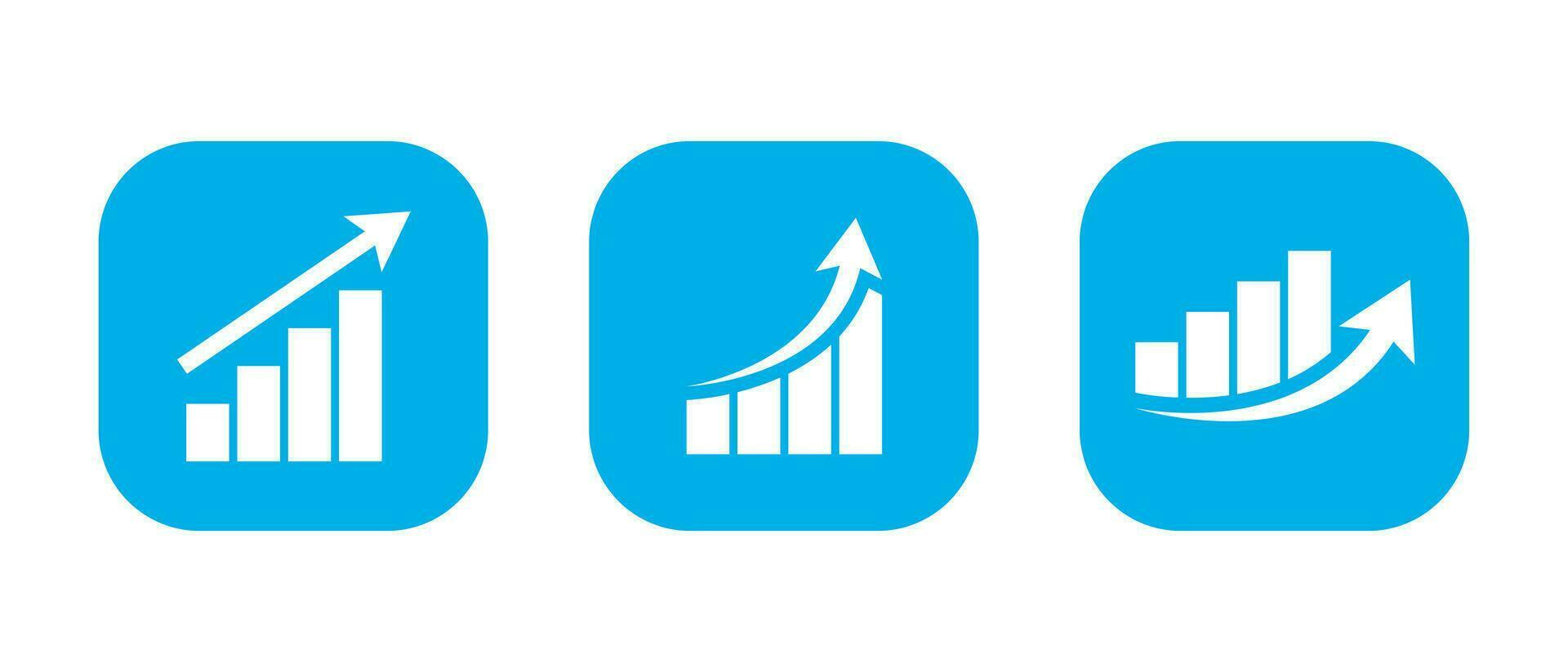 creciente bar grafico icono vector en cuadrado antecedentes. lucro crecimiento símbolo