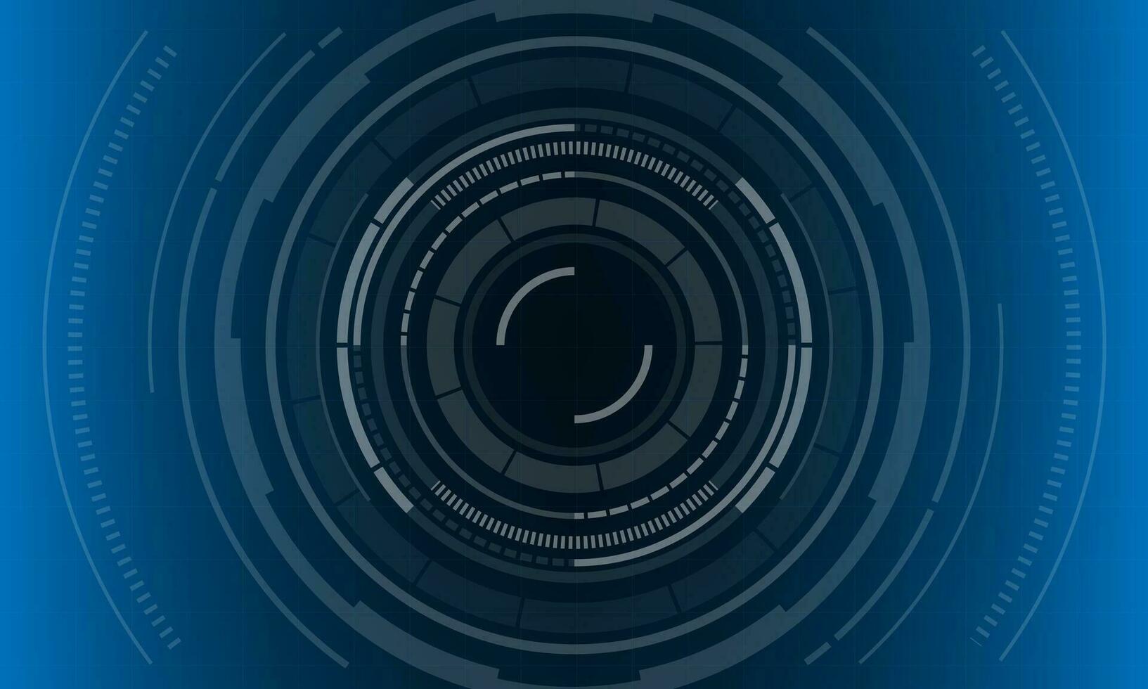 HUD sci-fi circle interface screen view white geometric design virtual reality futuristic technology creative display on blue vector
