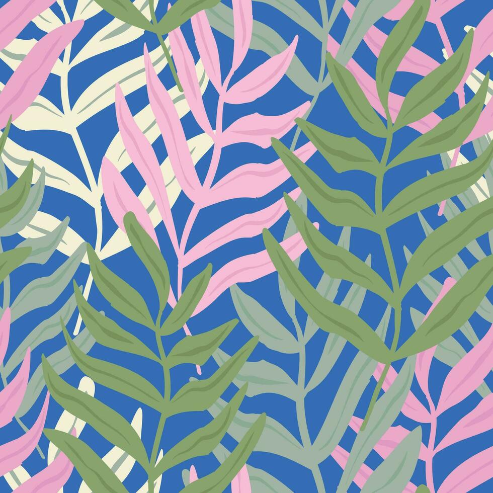 Retro abstract leaf seamless pattern vector