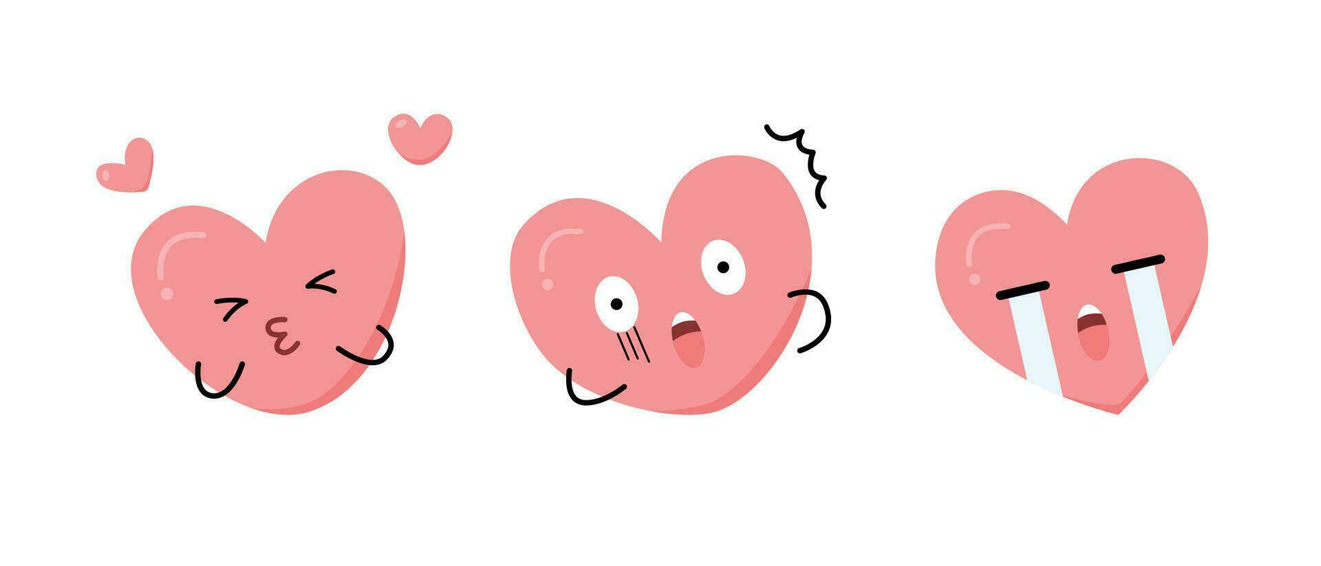 corazón personaje emoción para ilustración, enamorado, amar, Pareja y elemento vector