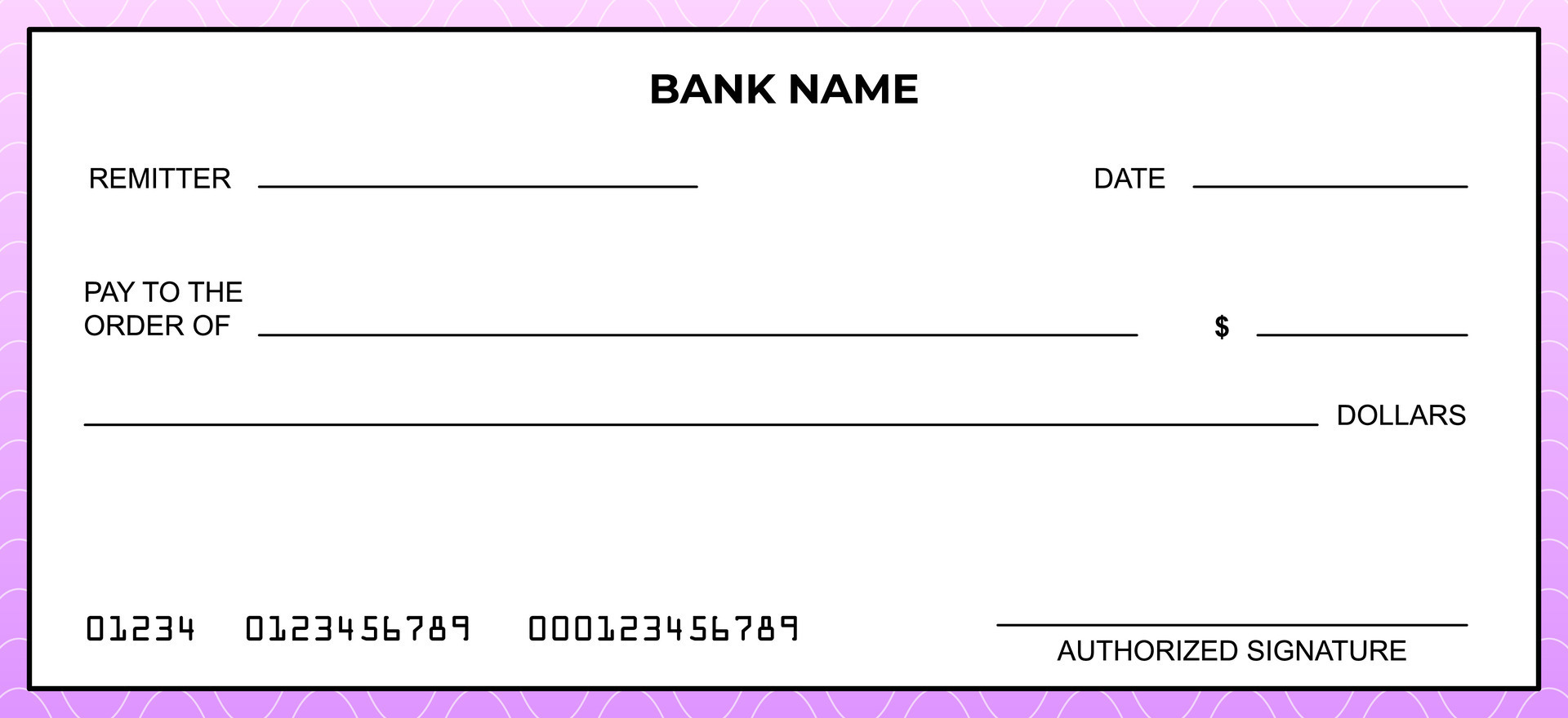 Vector of Blank Bank or Personal Check. Payment, Money, Cash, Currency ...