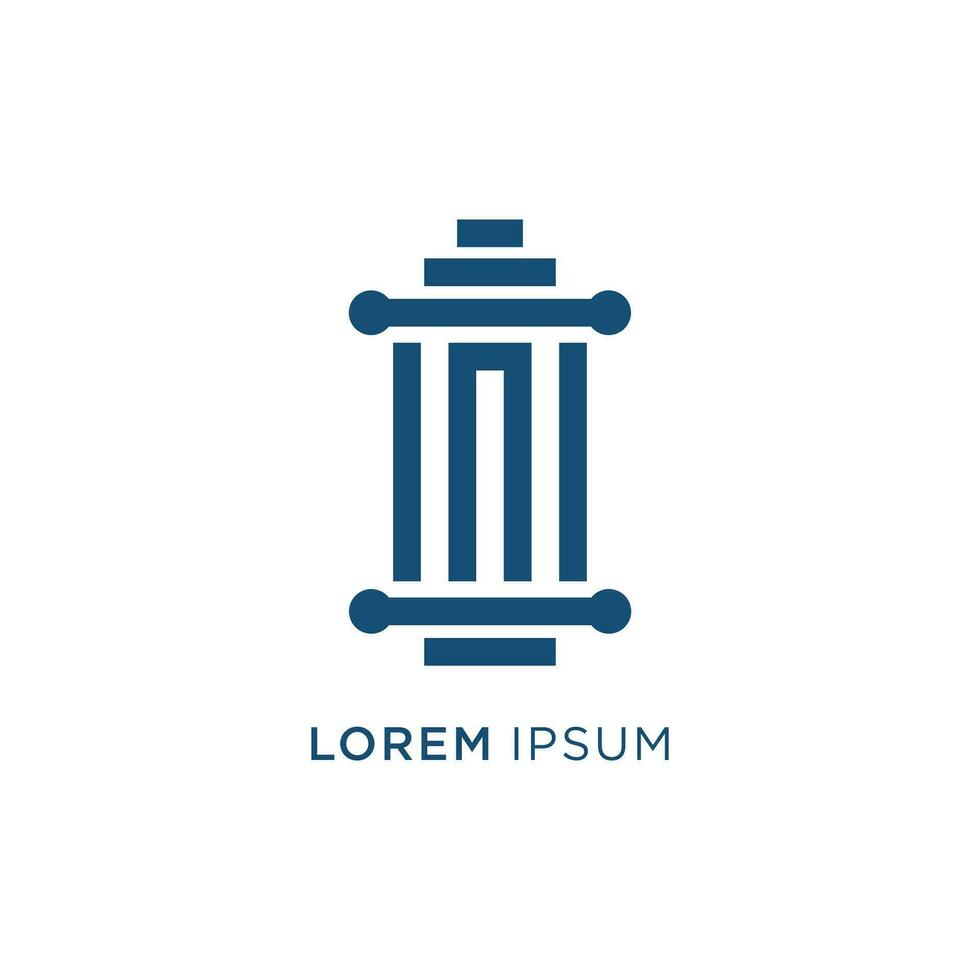 Law with letter N design logo vector illustration idea concept