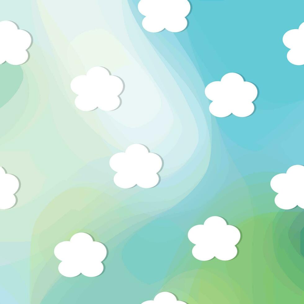 White clouds on abstract blue sky. vector