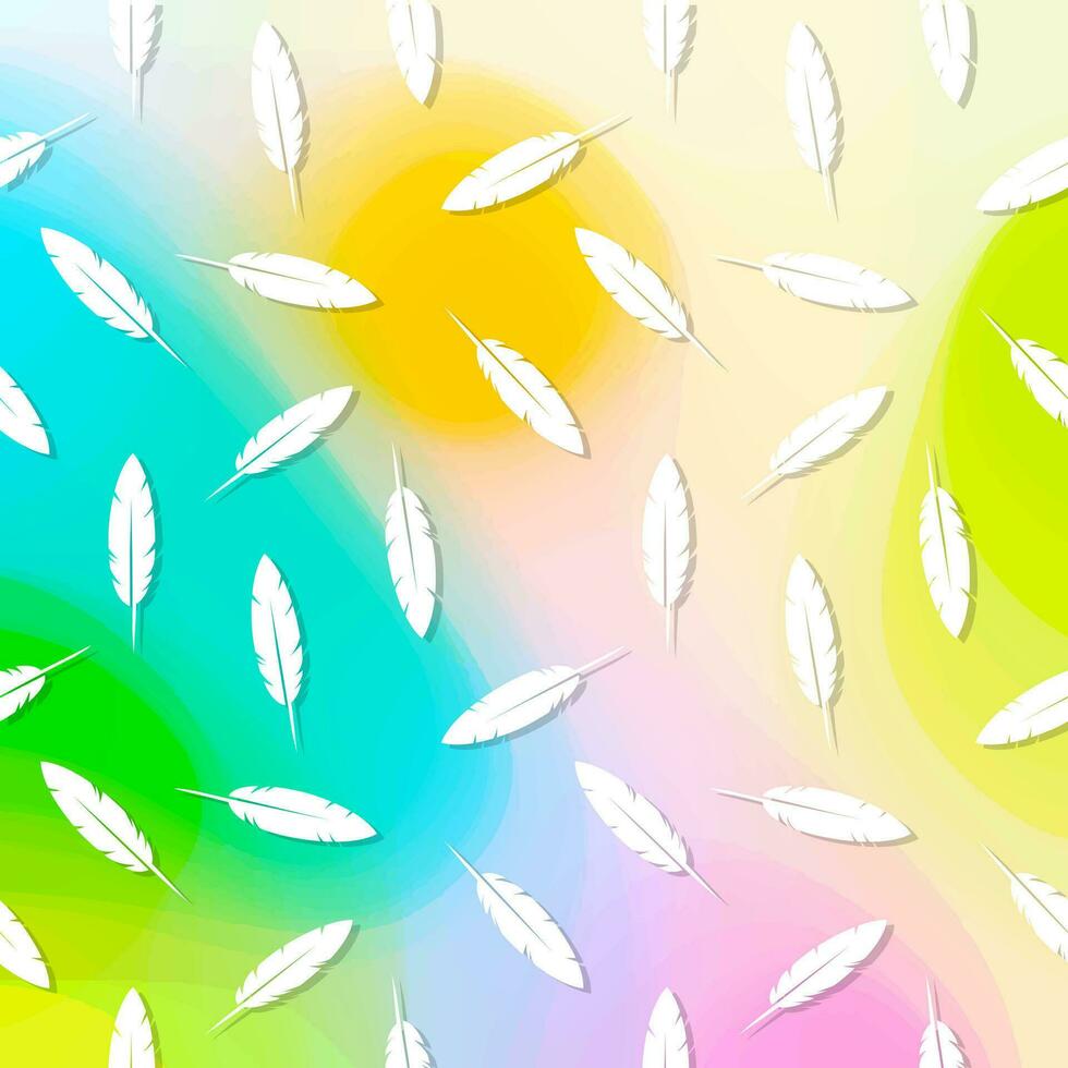 Birds white feather decorative background vector