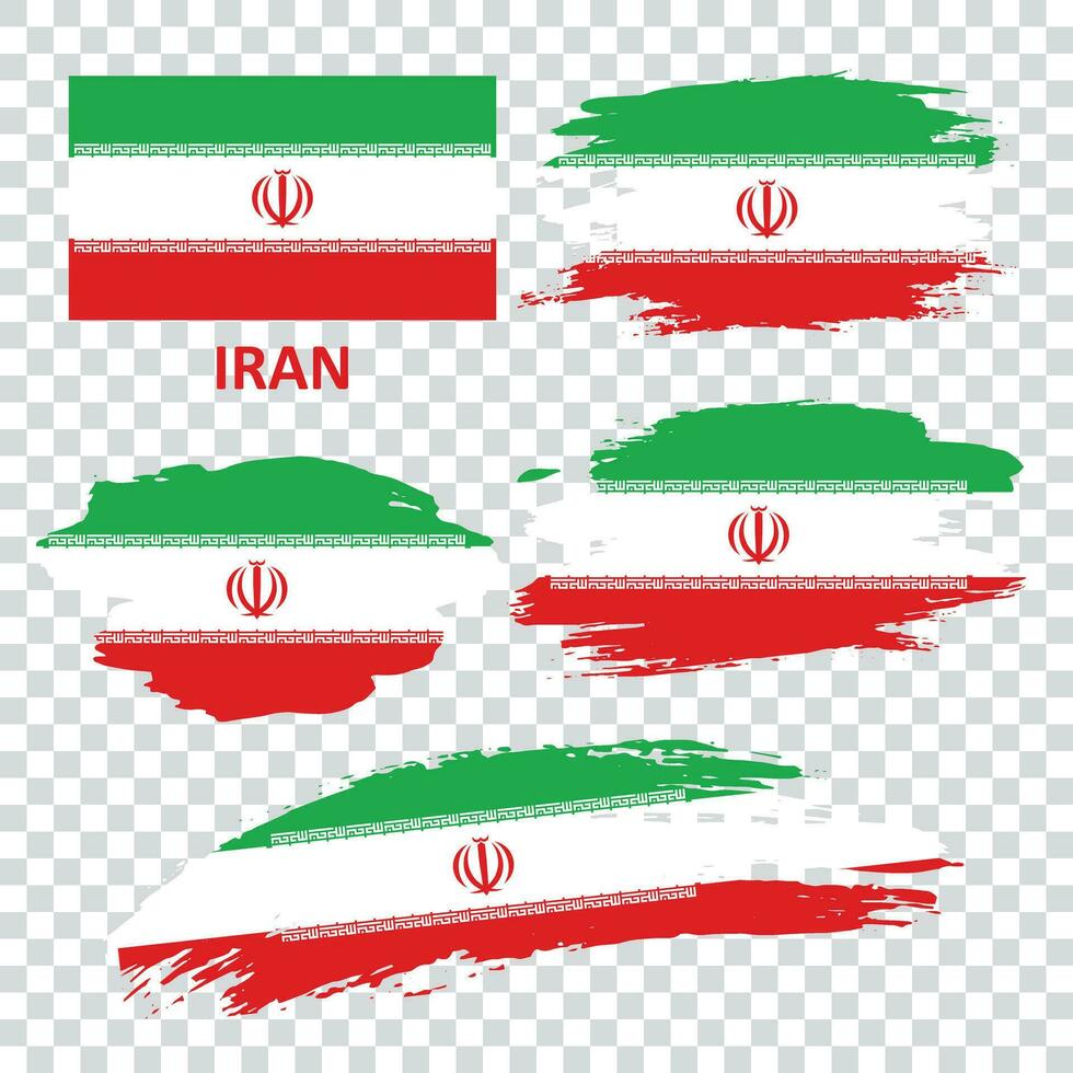 Set of vector flags of Iran