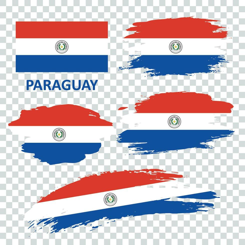 Set of vector flags of Paraguay