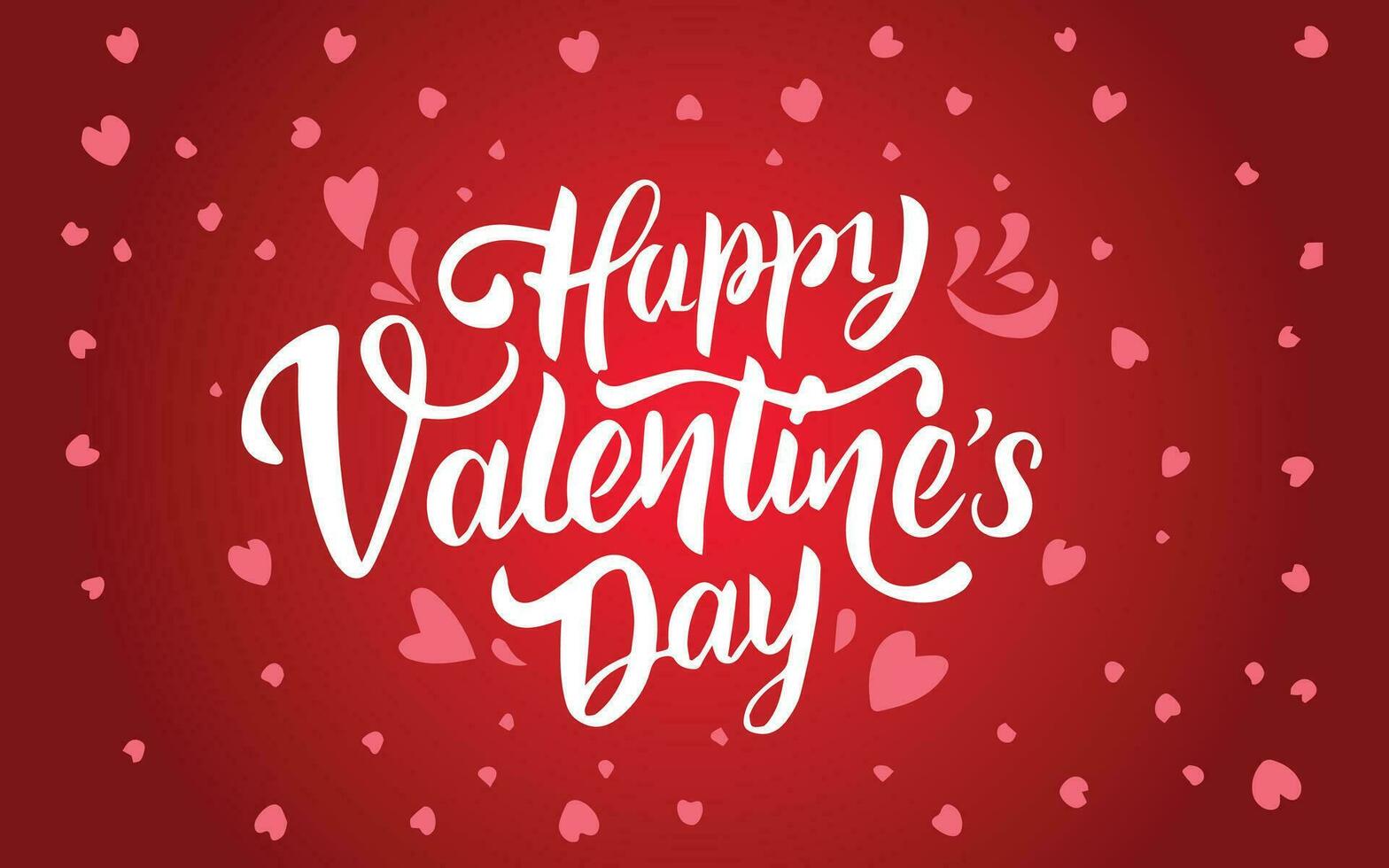 Happy Valentines Day lettering with heart background vector